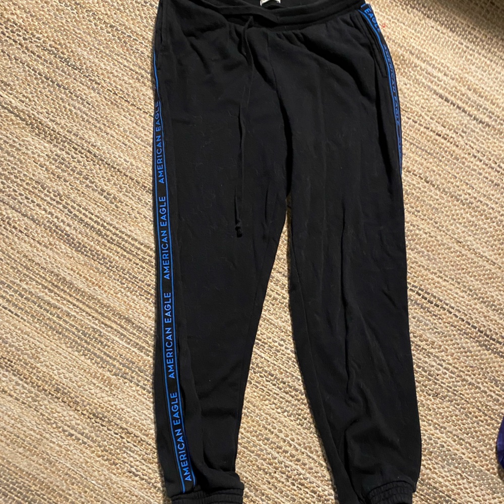 American Eagle Black and Blue Sweatpants